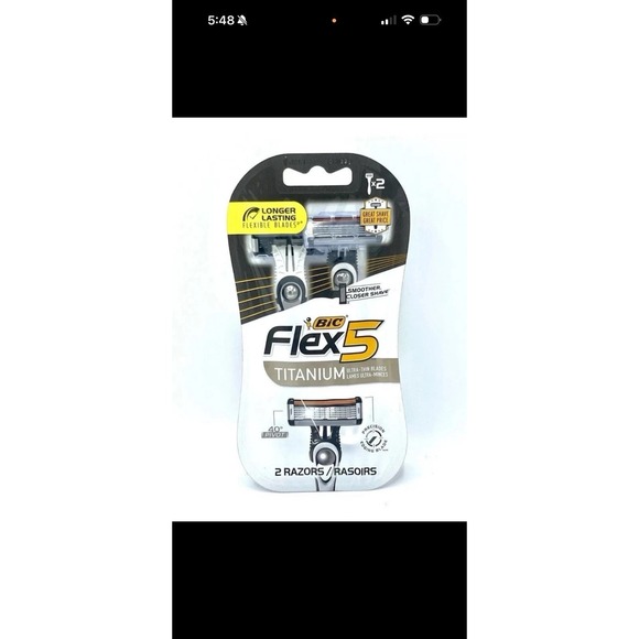 Bic Flex 5 Razor Titanium Ultra Thin Blades 2 Disposable Flexible Razors (6 Pack - Picture 2 of 4